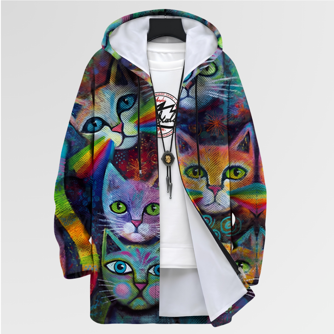 Van Elst Mode® | Hoodie met katten op een regenboog