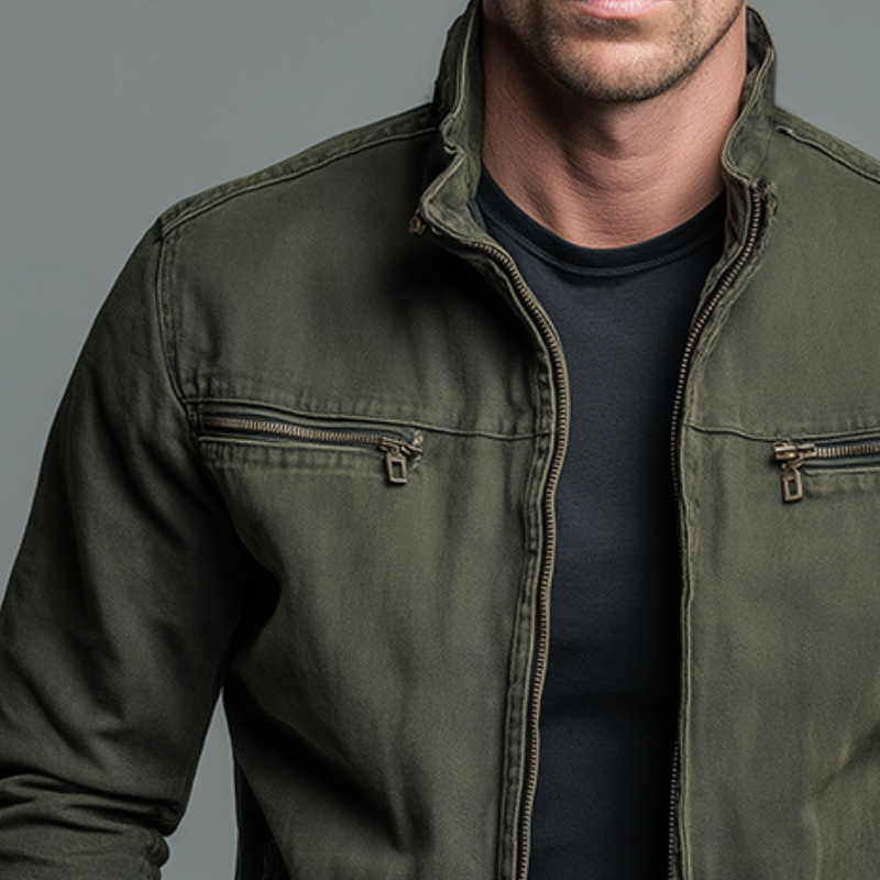 Van Elst Mode® | Vintage Katoenen Jas Met Rits