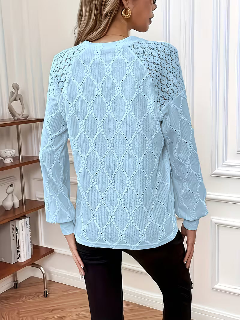 Van Elst Mode® |Blouse met patroon en lange mouwen