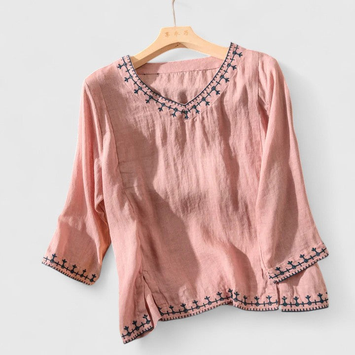 Van Elst Mode® | Taysia elegante blouse met V-Hals