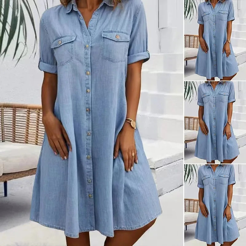 Van Elst Mode® | Elegante denim jurk