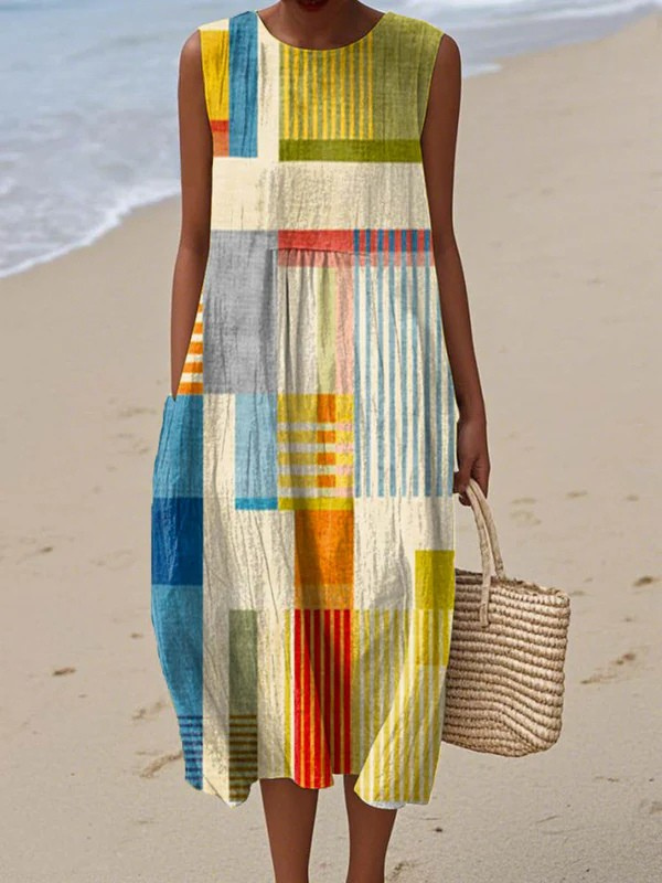 Van Elst Mode® | Geometrische Midi Jurk