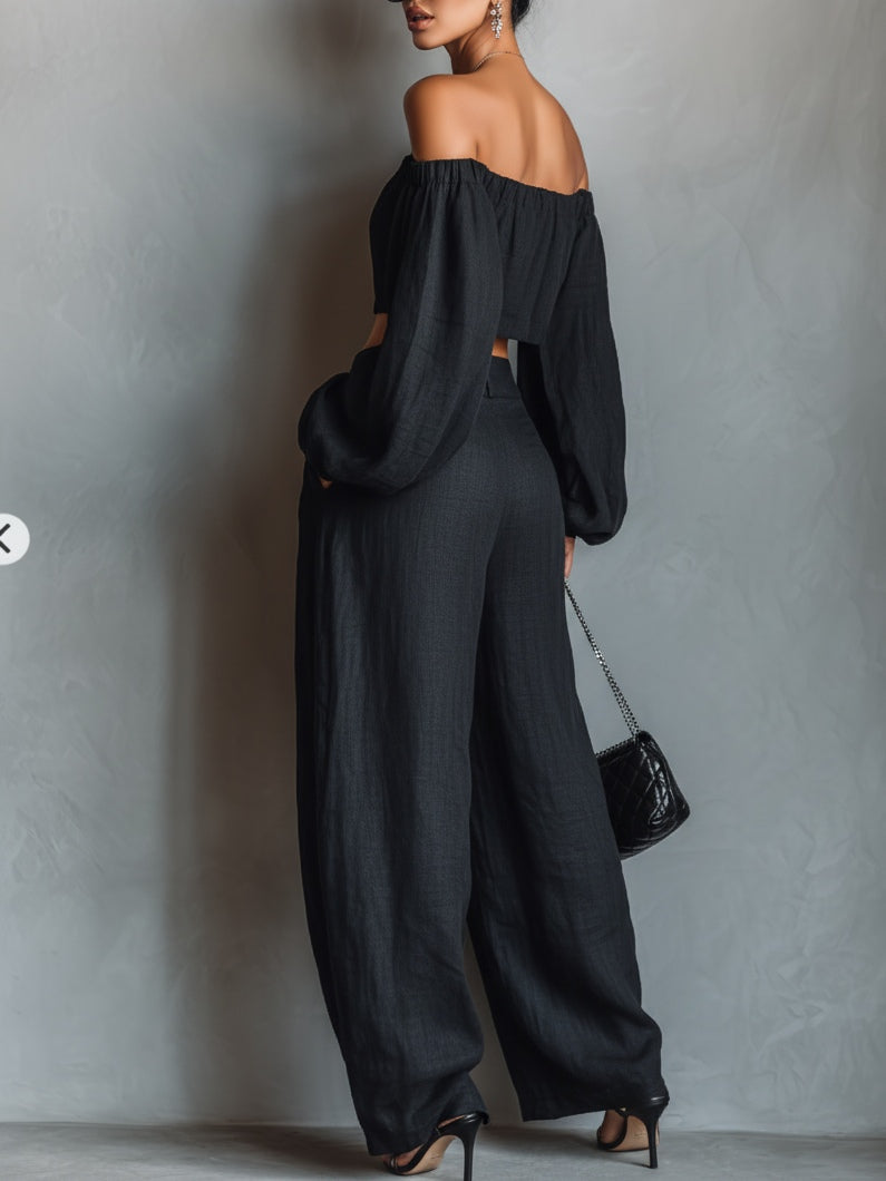 Tess™ | Set met blote schouders en brede broek