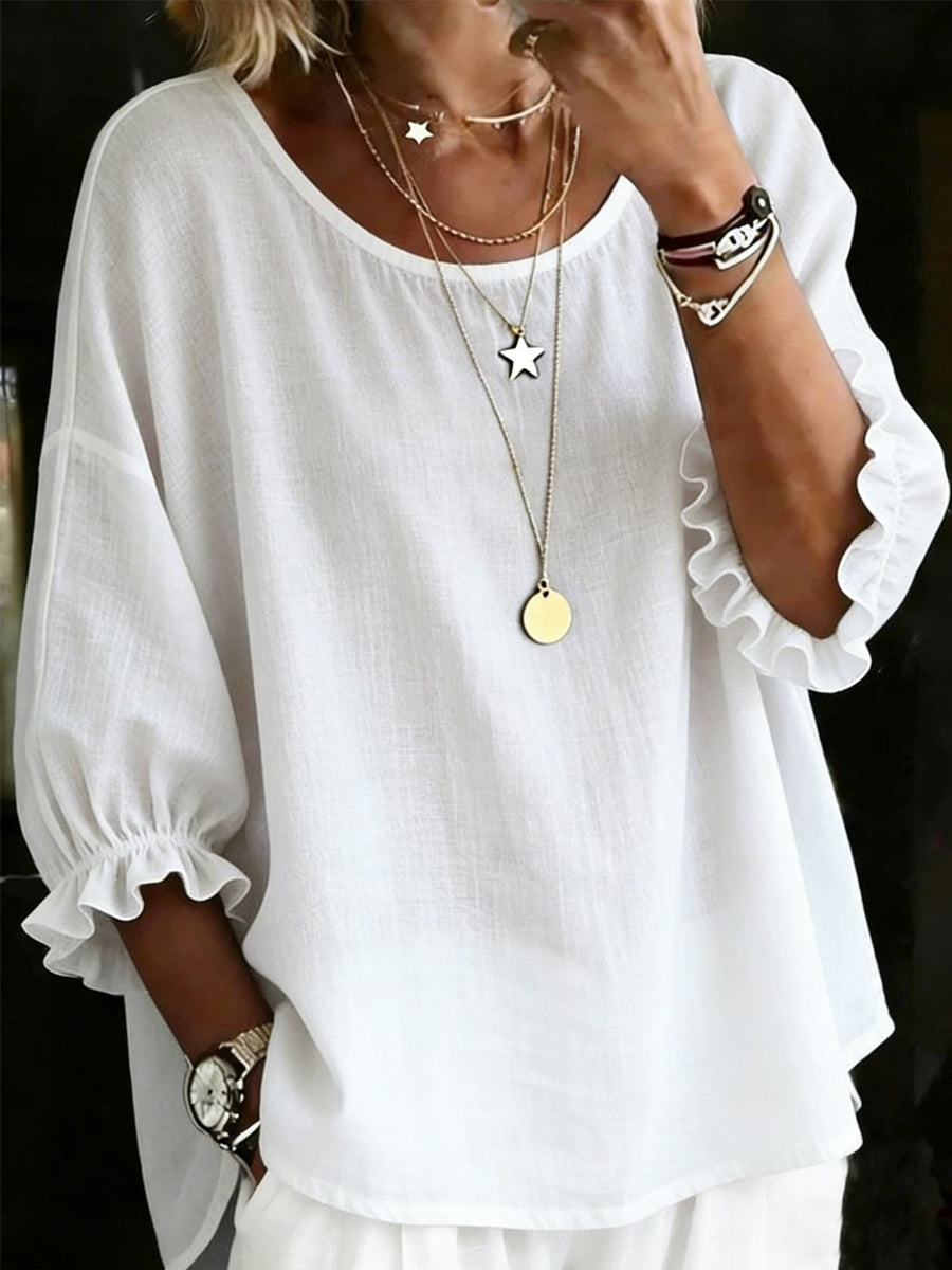 Elegante casual blouse met 3/4 mouwen voor vrouwen
