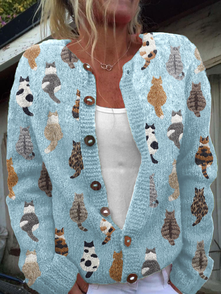 Van Elst Mode® | De Kattenprint Cardigan