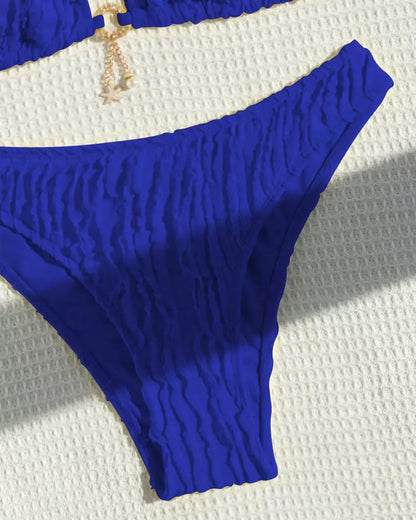 Sexy Effen Kleur Twee-delige Triangle Bikini