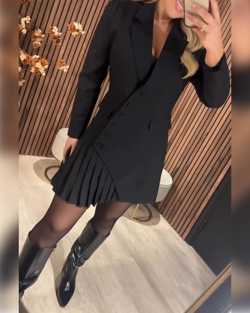 Van Elst Mode® |Jurk met revers en blazerlook