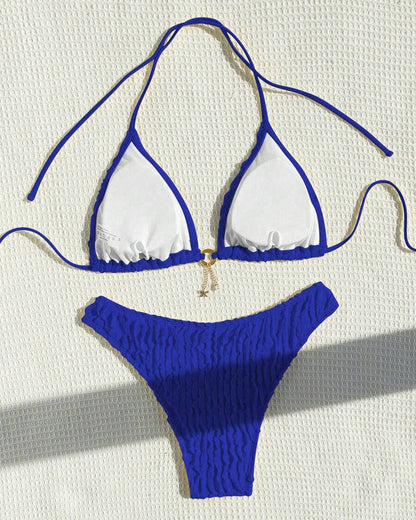 Sexy Effen Kleur Twee-delige Triangle Bikini