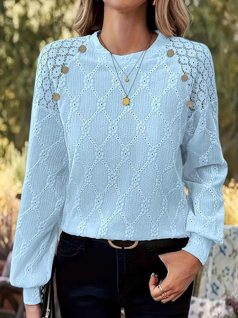 Van Elst Mode® |Blouse met patroon en lange mouwen