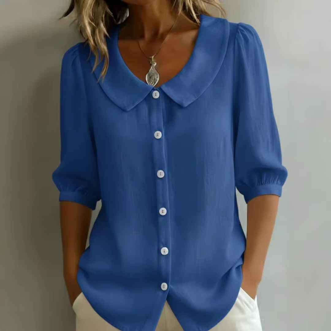 Van Elst Mode® | Blouse met kraag en knoopsluiting