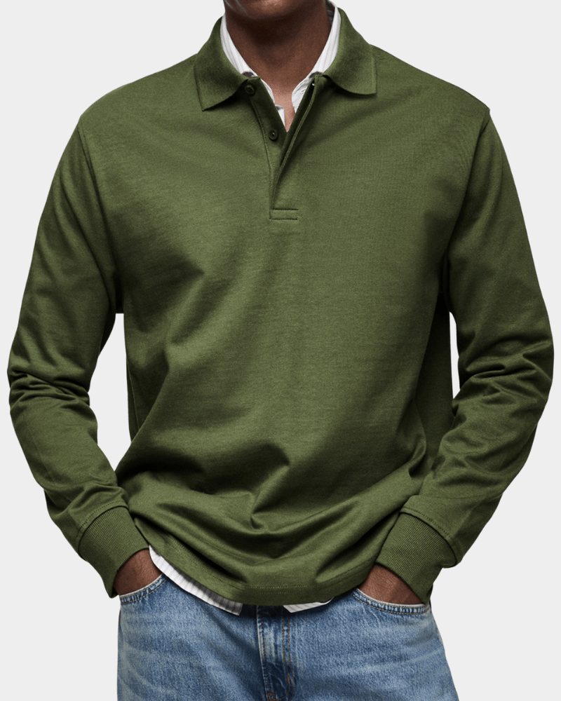 Van Elst Mode® | Comfortabele lente polo met lange mouw
