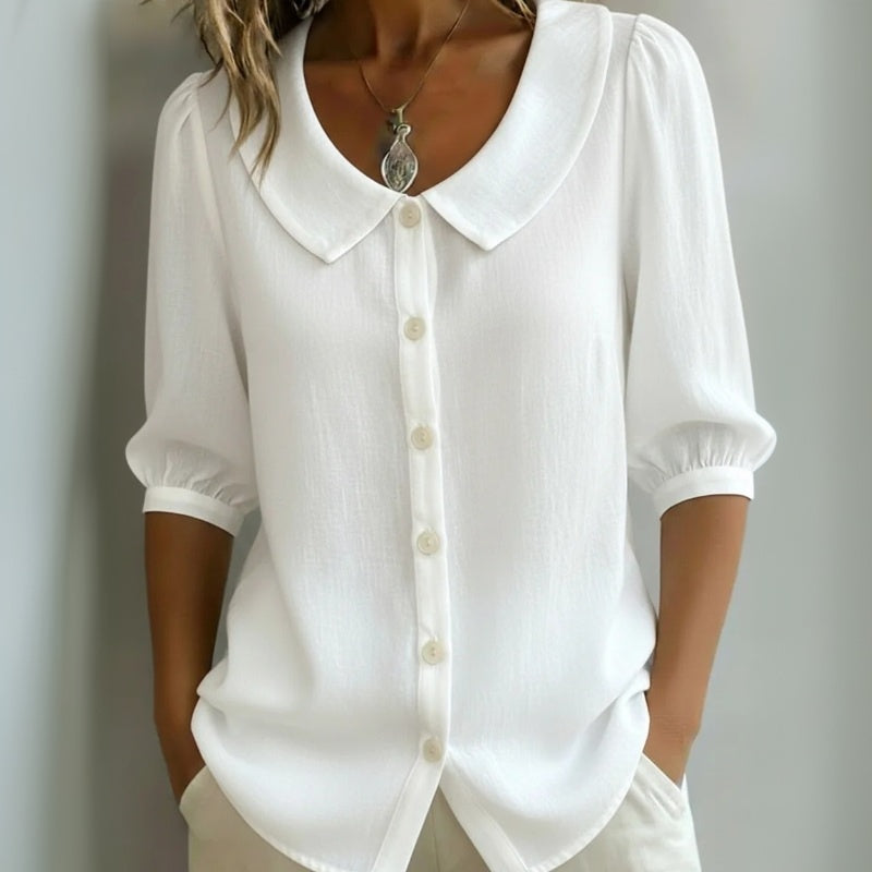 Van Elst Mode® | Blouse met kraag en knoopsluiting