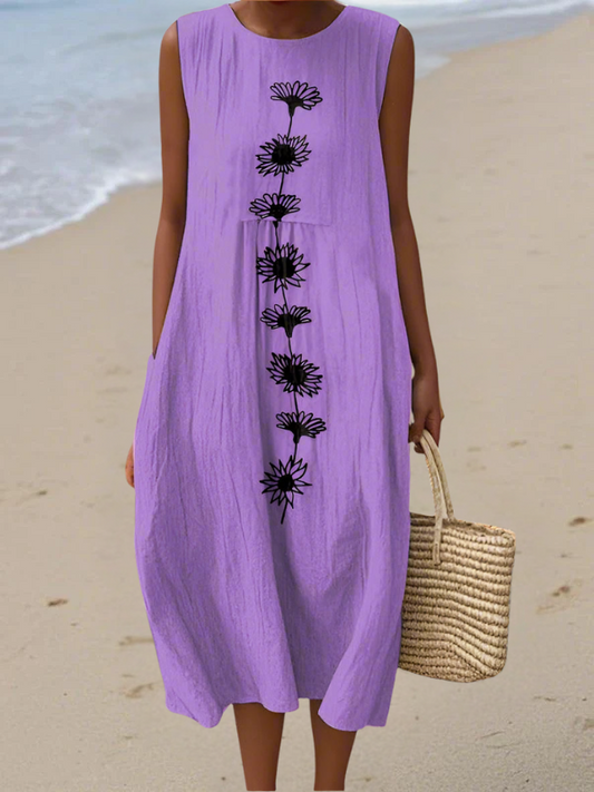 Van Elst Mode® | Violet Bloom midi-jurk