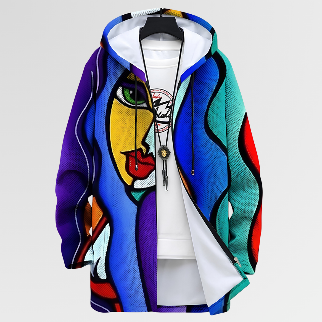 Van Elst Mode® | Jas met kleurrijke grafiek