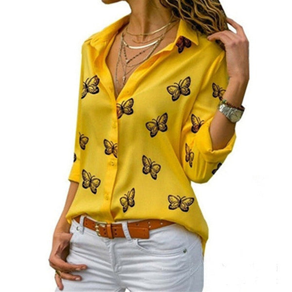 Van Elst Mode® | Losvallende blouse met vlinderprint