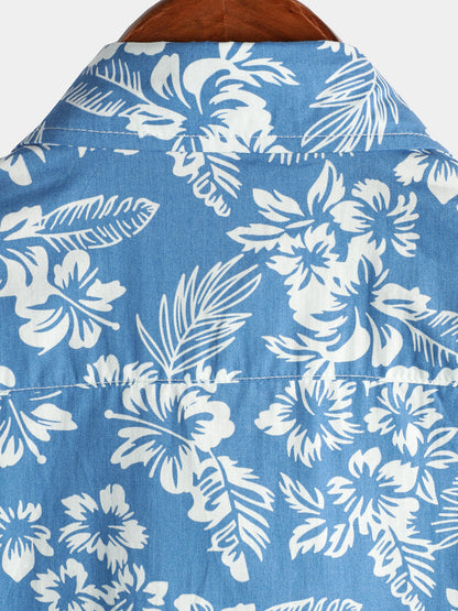 Van Elst Mode®| Hawaïblouse met korte mouwen en bloemenpatroon
