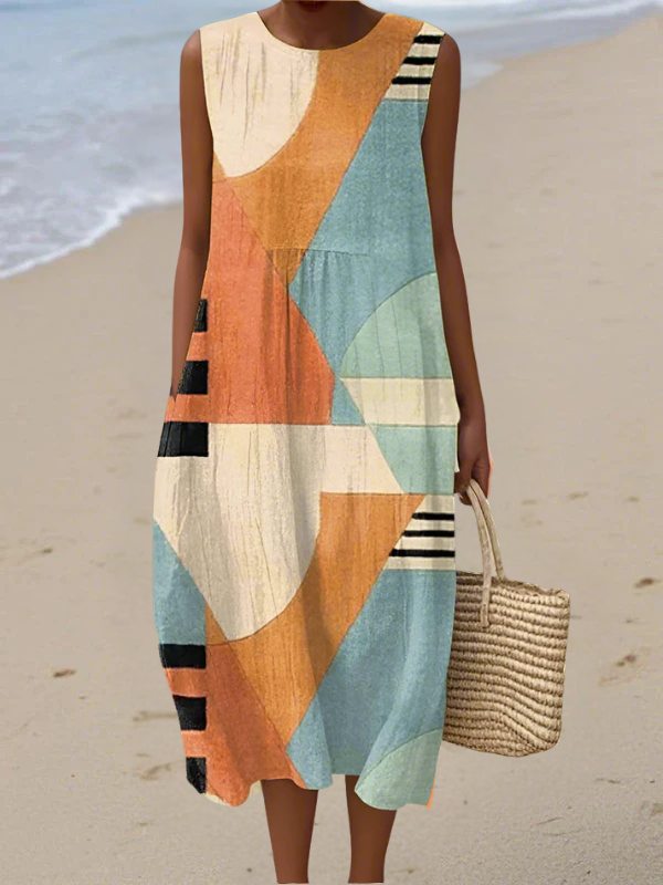 Van Elst Mode® | Geometrische Midi-Jurk