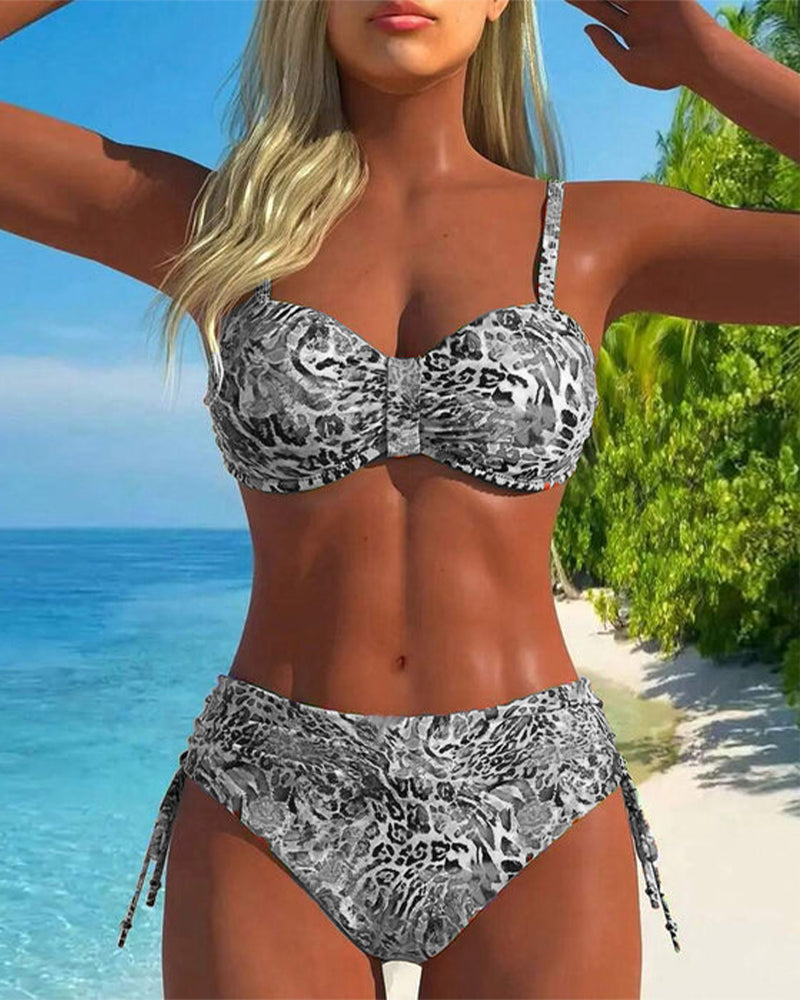 Opvallende Leopard-print Tweedelige Badpak
