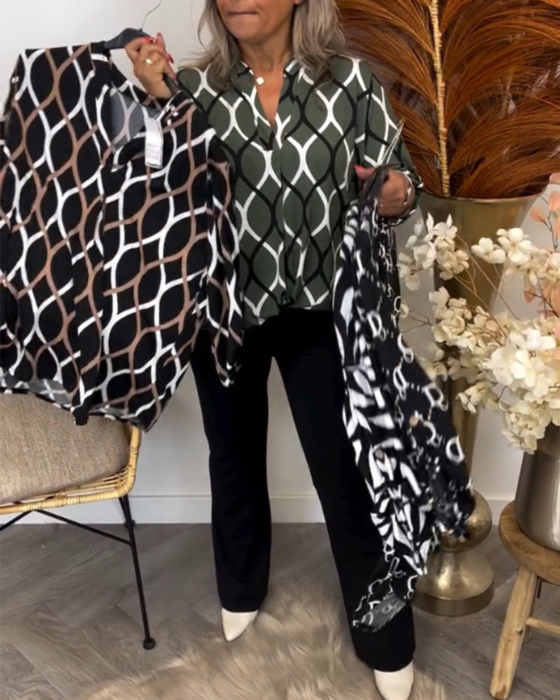 Van Elst Mode® | Blouse met Grafische Print