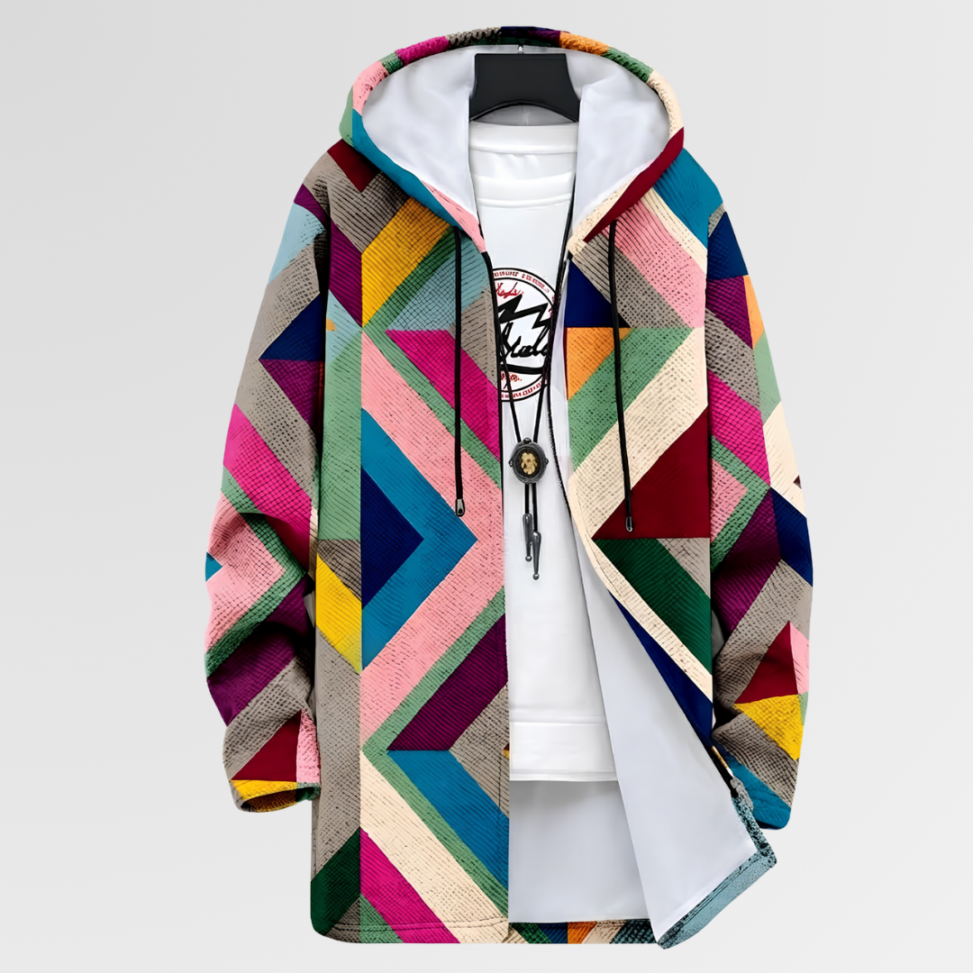 Van Elst Mode® | Jas met artistiek geometrisch patroon