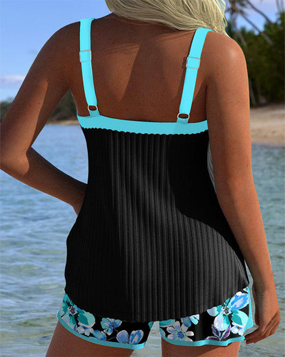 V-Hals Geprinte Sport Boxershorts Tankini