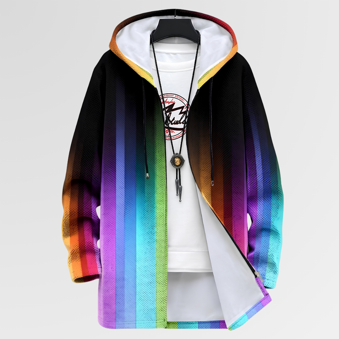 Van Elst Mode® | Jas met een regenboogstaart in tinten