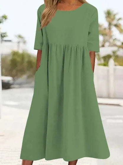 Van Elst Mode® | Elegante dames jurk met Ronde Hals