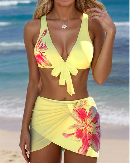 Bikini in twee delen met bloemenprint