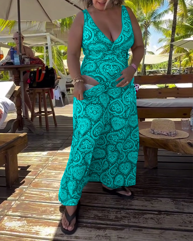 Strapless Hart Vakantie Print Badpak