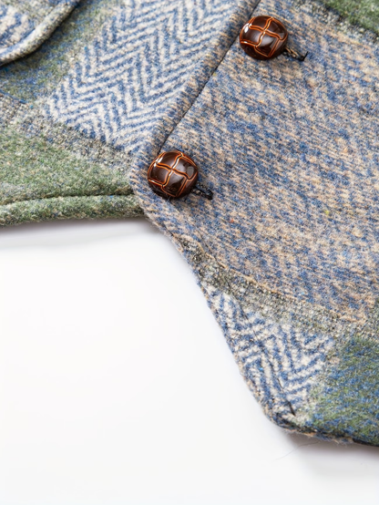 Van Elst Mode® | Tweedvest met visgraatpatroon voor heren