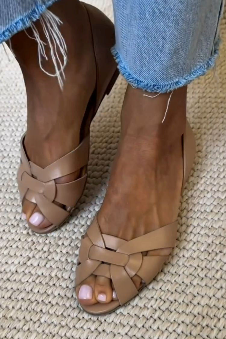 Van Elst Mode® | Gevlochten natuurlijke sandalen