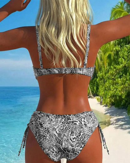 Opvallende Leopard-print Tweedelige Badpak