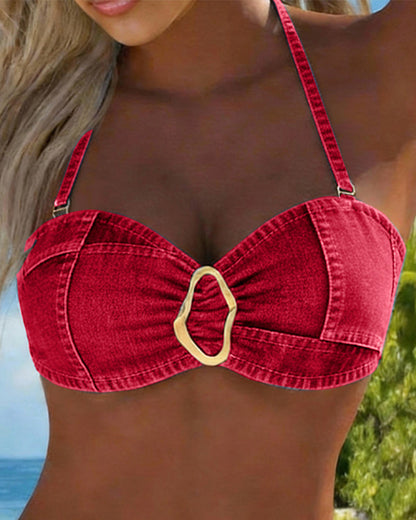 Metaal Gesp Halter Bikini