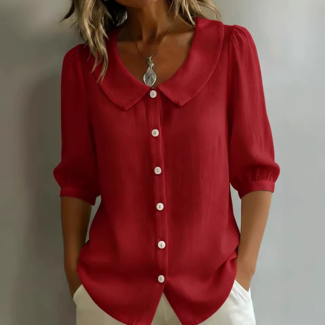 Van Elst Mode® | Blouse met kraag en knoopsluiting