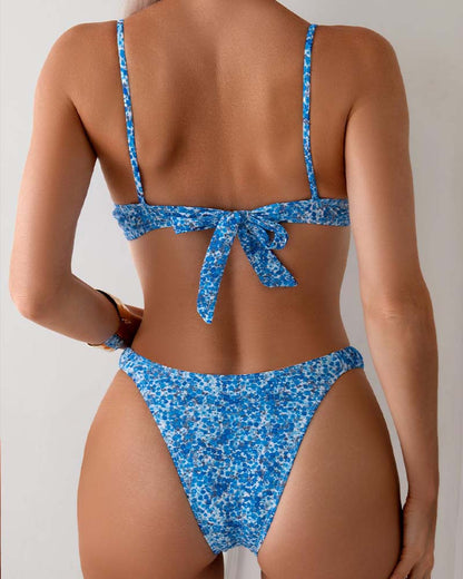 Geprinte Ondersteunde Bikini Set