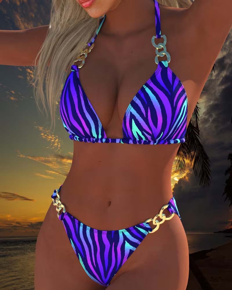 Modieuze Gradient Print Bikini Badpak