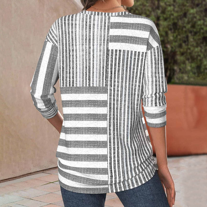 Van Elst Mode® | Gestreepte Blouse met Modieuze Twist