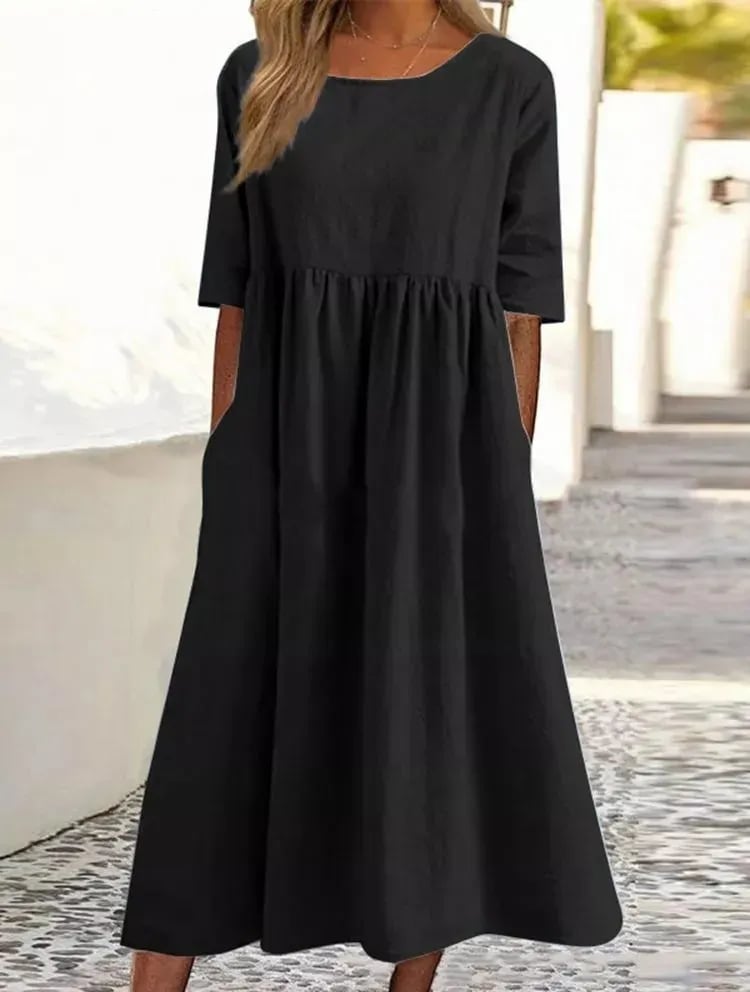 Van Elst Mode® | Elegante dames jurk met Ronde Hals
