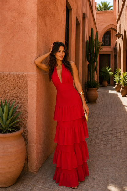 Manila jurk in het rood