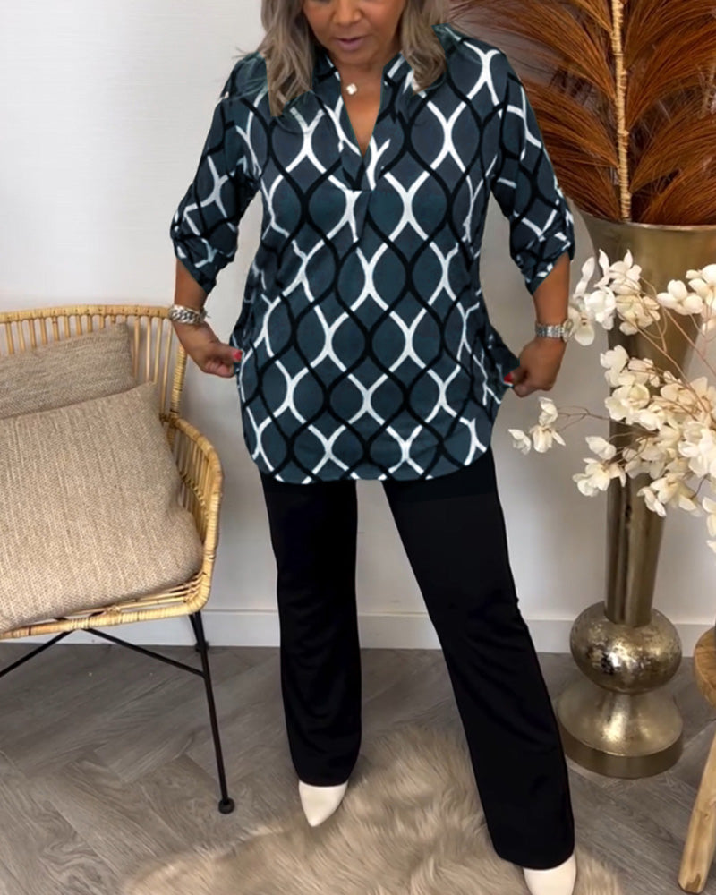 Van Elst Mode® | Blouse met Grafische Print