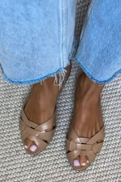 Van Elst Mode® | Gevlochten natuurlijke sandalen