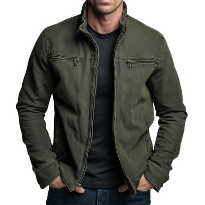 Van Elst Mode® | Vintage Katoenen Jas Met Rits