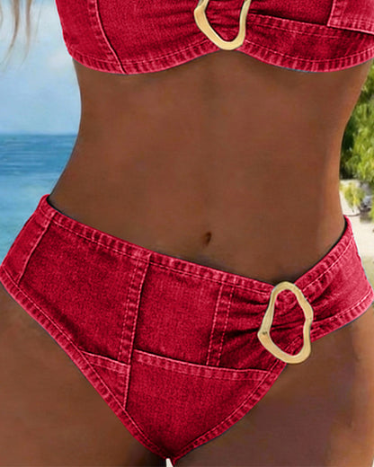 Metaal Gesp Halter Bikini