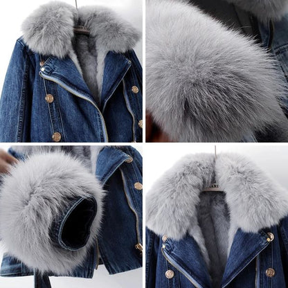 Van Elst Mode® | Comfortabele Faux Fur denim jas
