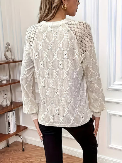 Van Elst Mode® |Blouse met patroon en lange mouwen