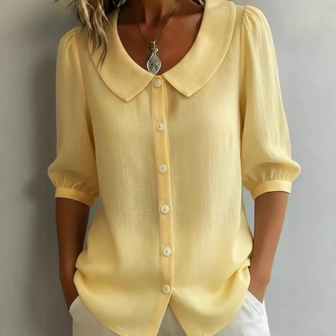 Van Elst Mode® | Blouse met kraag en knoopsluiting