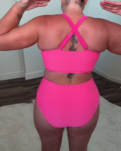 Casual Effen Kleur Triangle Bikini