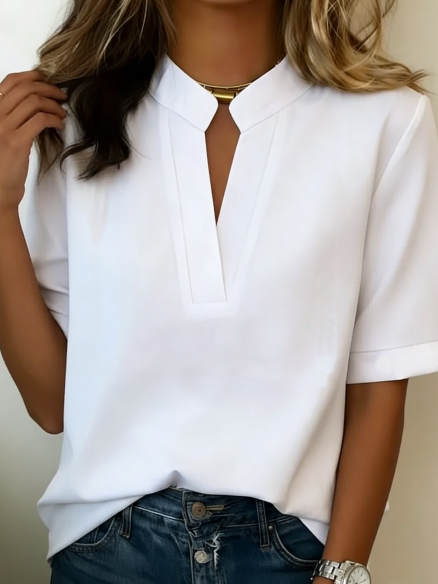 Van Elst Mode® | Elegant T-shirt met korte mouwen (TIJDELIJK 1+1 GRATIS!)