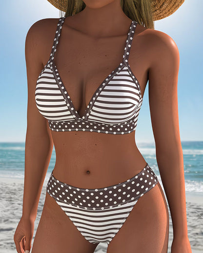Gestreepte Polka Dot Print Mode Bikini