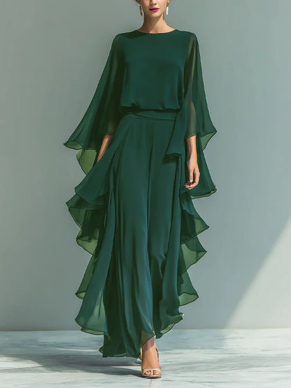 Van Elst Mode® | Elegante chiffonjurk met ruches